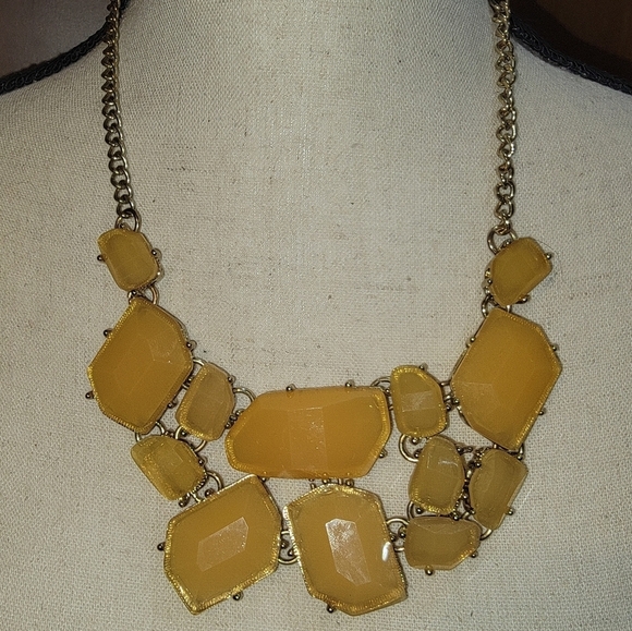 Gold-tone & Yellow Bib Necklace - Picture 1 of 1